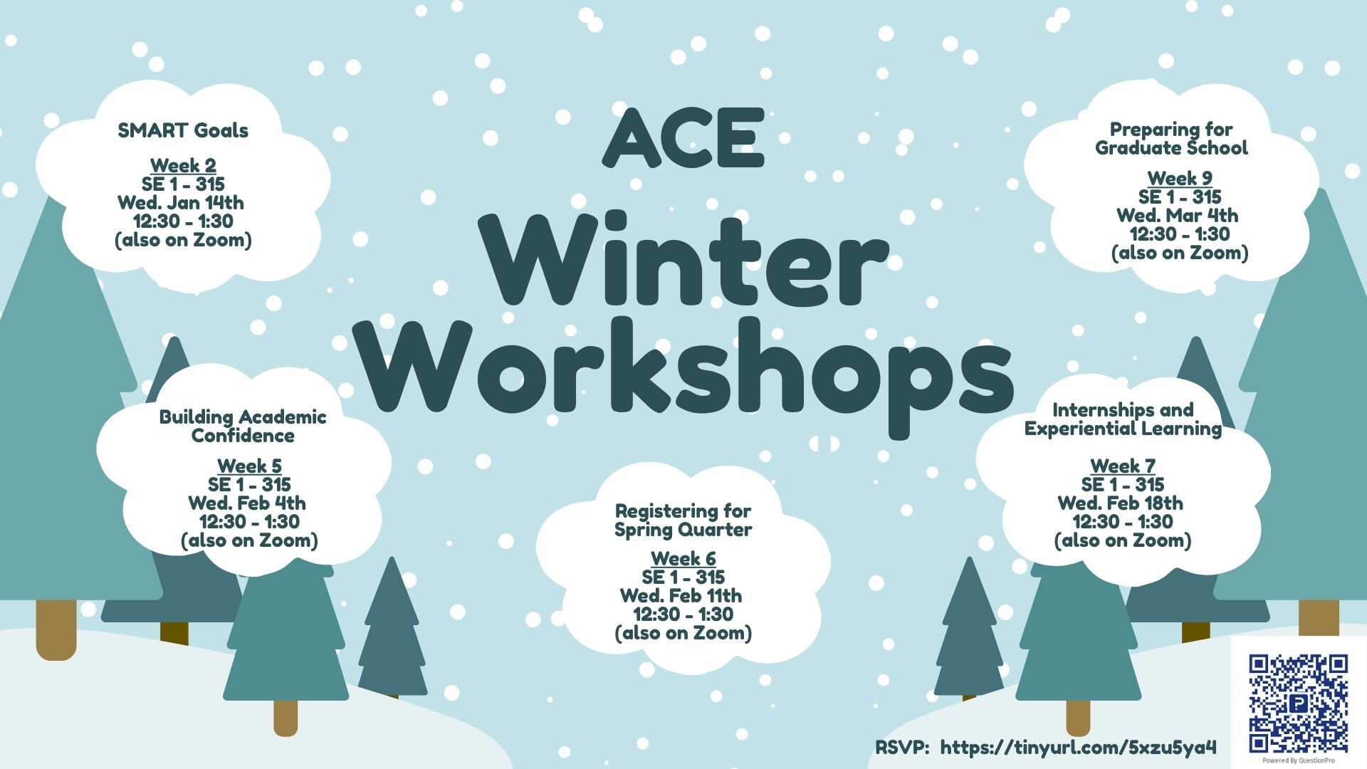 Image showing dates of different workshops offered.