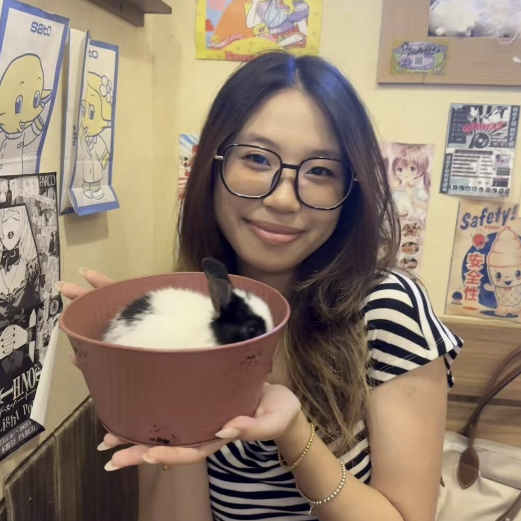 Yufei with a bunny